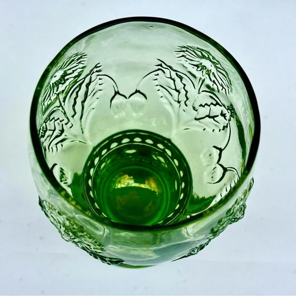 Anthropologie Retired GREEN HELIANTHUS Glasses - Set of 7 - Picture 4 of 7